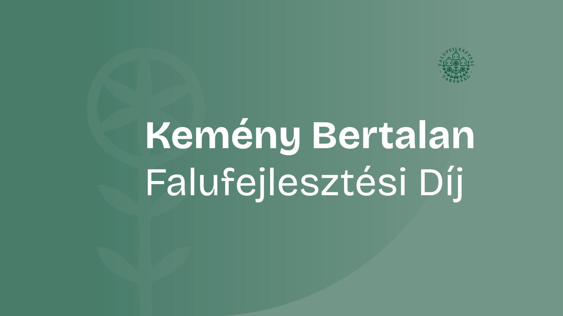 Kemény Bertalan Falufejlesztési Díj 2026